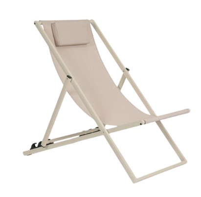 Bizzotto Taylor Tuin Ligstoel - 3 Verstelbare Standen - 102 x 61 x 74 cm - Zandkleurig