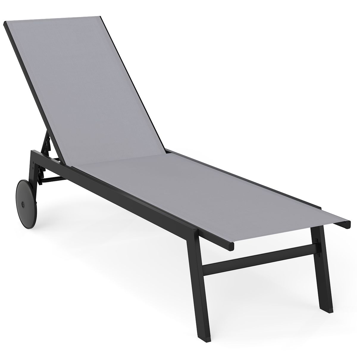 Coast tuinligstoel op wielen - 6 verstelbare standen - ademende bekleding - grijs - 1 stuks