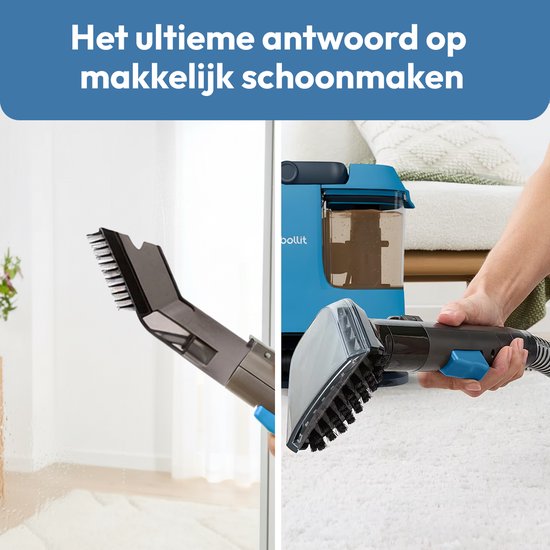 BOLLIT 4-in-1 600W Compact Tapijtreiniger – Vlekkenreiniger & Bank Reiniger – Voor Bank, Auto, Matras – Waterstofzuiger - Meubelreiniger – Reinigingsmachine – Zetelreiniger – Matrasreiniger - Textielreiniger