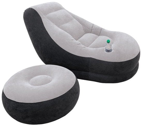 Intex - Opblaasstoel - Ultra Lounge met Poef - 102cm x 137cm x 79 cm