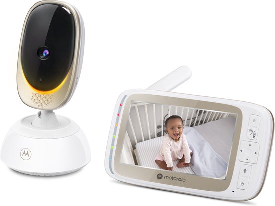 Motorola Nursery Babyfoon met Camera - Baby Monitor VM85 Connect - Baby Camera met Kleuren Display - Besturing met Motorola Nursery App - Incl. Terugspreekfunctie en Nachtlampje