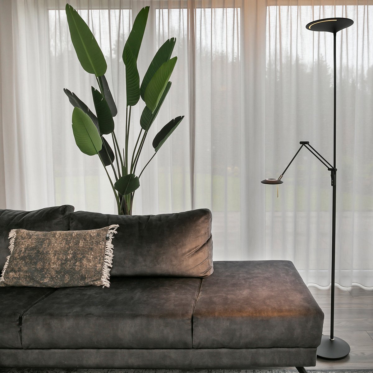 Vloerlamp Steinhauer Zodiac LED - Zwart