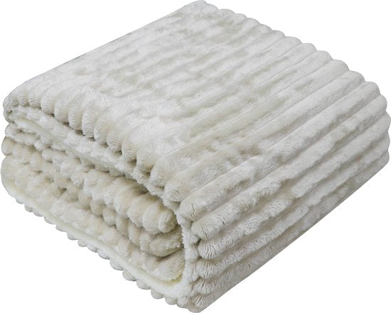 STAUS&BACH Elektrische deken 3XL - 2 persoons bovendeken - Dubbelzijdig Fleece Sherpa Warmtedeken - Beige - 180x160 cm PowerNap
