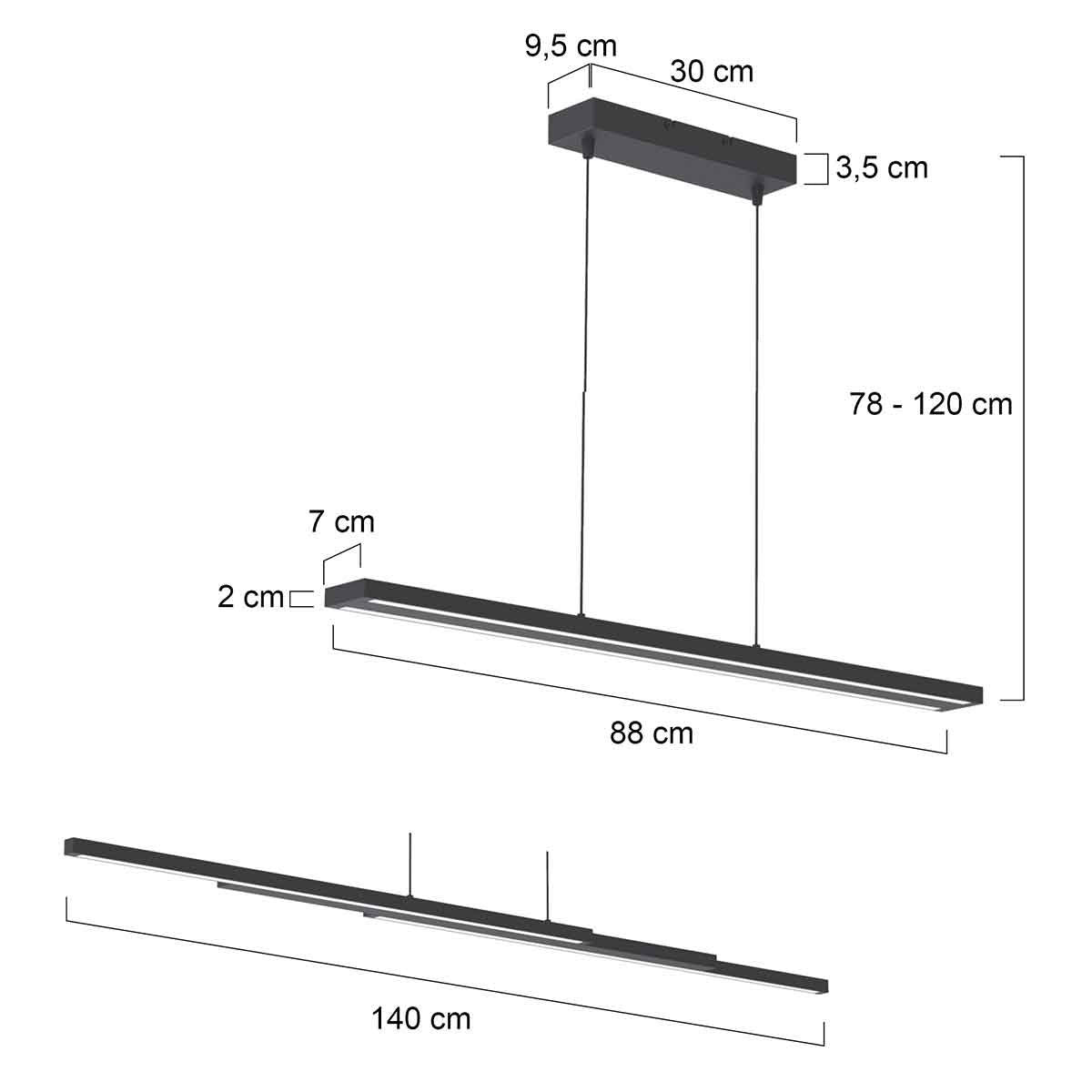 Hanglamp Steinhauer Zelena LED - Zwart