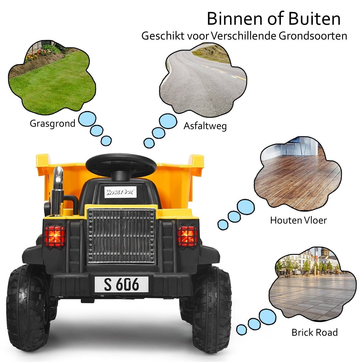 Coast 12V Children Tractor met elektrische achterste schop en afstandsbediening en lichten+muziek+radio voor kinderen vanaf 3 jaar