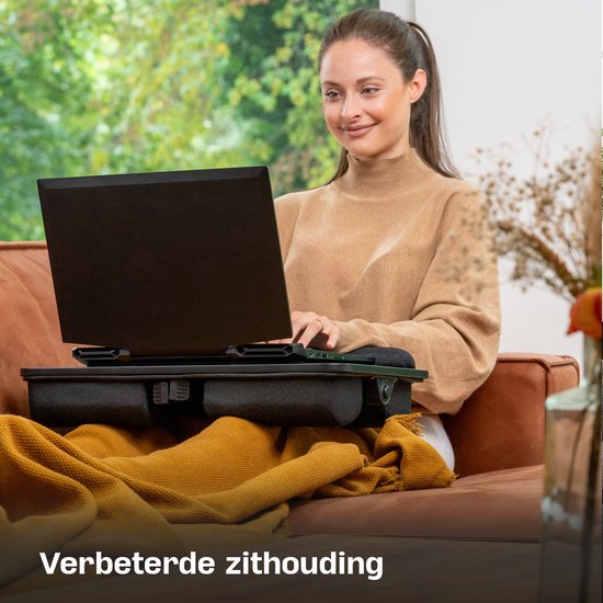 CozySense® Verstelbare Laptoptafel - Bedtafel - Banktafel - Laptopkussen - Schootkussen & Laptray - Schoottafel voor Laptop - Verstelbare Poten