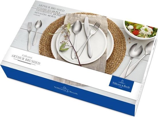 Villeroy & Boch Arthur Bestekset - 68 delig - Geborsteld RVS
