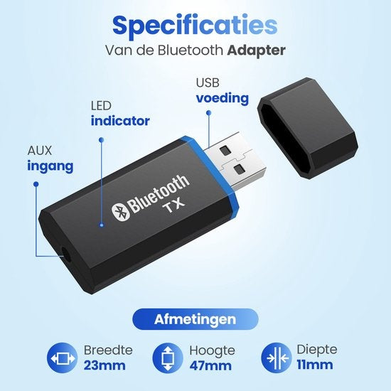Garpex® Bluetooth Receiver - Bluetooth Adapter - Bluetooth Ontvanger voor Auto Radio - Laptop - Hifi
