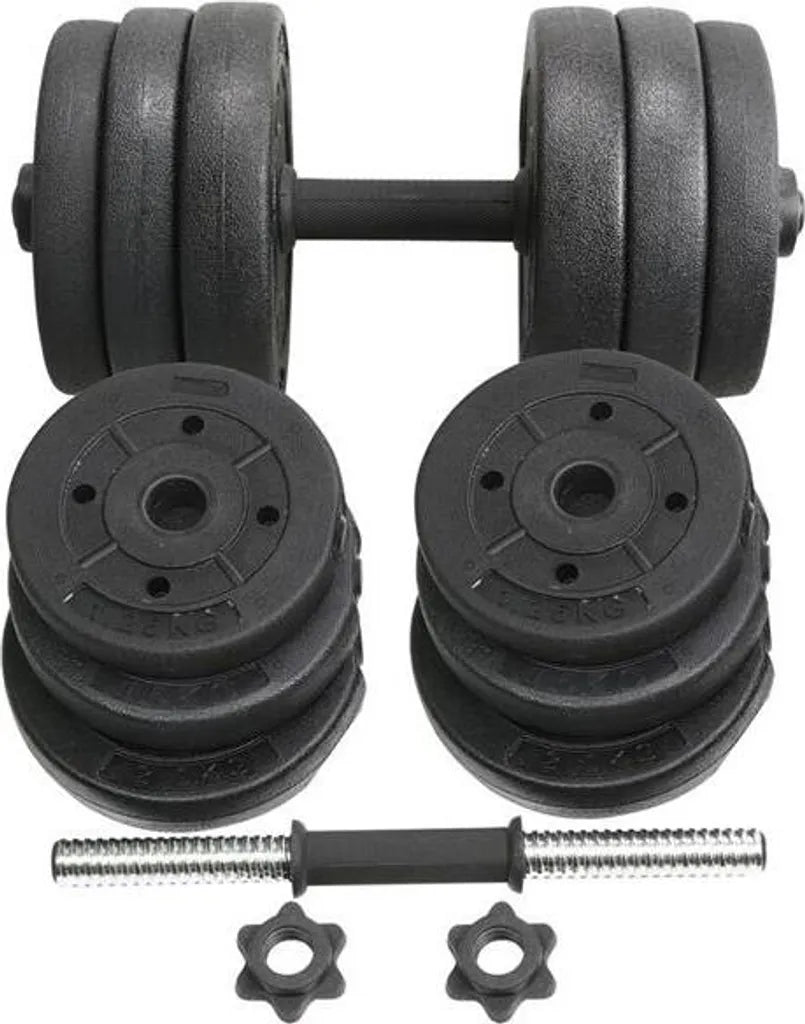 Yaheetech Dumbbellset 20kg - Verstelbaar - Antislip - 12 Gewichten - Zwart