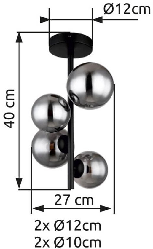 Globo plafonniere Riha - - - 56133-4D