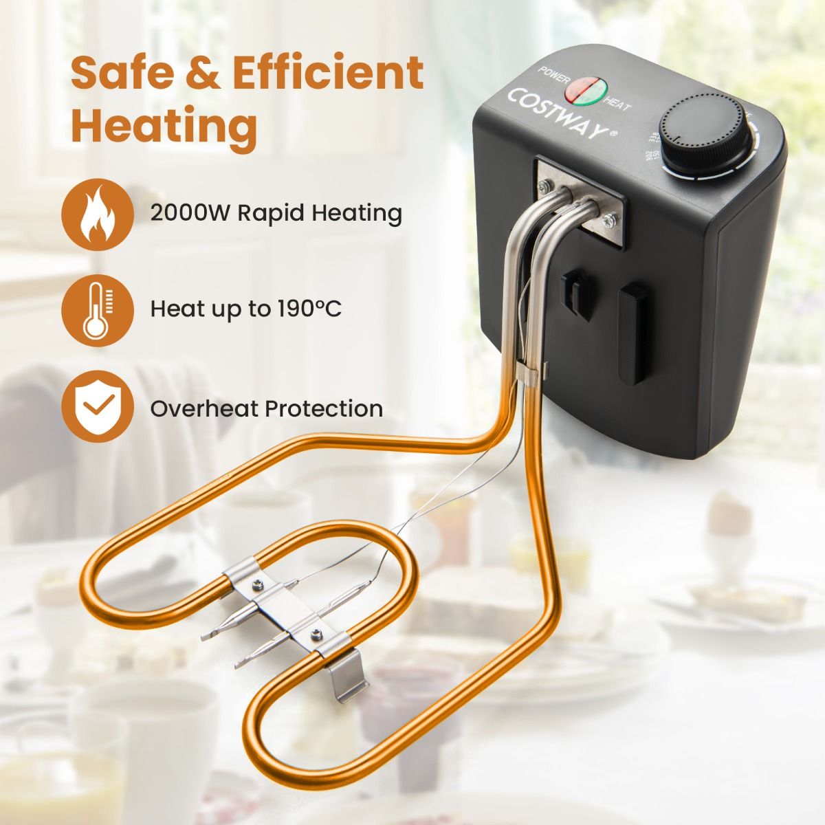 Coast Elektrische Friteuse - 5 liter - 3 frituurmanden - instelbare temperatuur - zilver en zwart