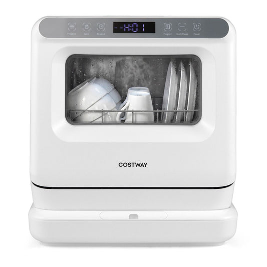 Coast Mini Vaatwasser - draagbaar tafelmodel - 6 programma's - waterreservoir 8,25 liter - wit
