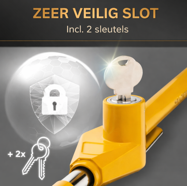 universele stuurklem voor diefstalbeveiliging van de auto, diefstalbeveiliging door stuurslot & stuurblokkering, startvergrendeling, geel