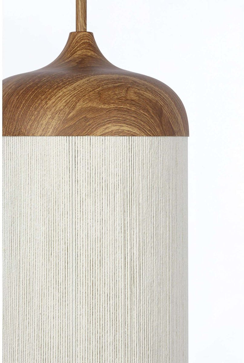 Light & Living Hanglamp Dania - Ø27,5x52cm - Modern - Voor Eetkamer, Slaapkamer, Woonkamer - Naturel/Crème