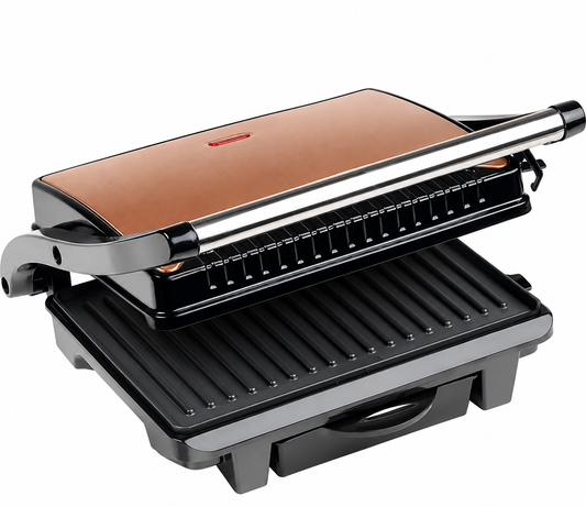Bestron Contactgrill - ASW113CO - 1000W - Tosti apparaat - 25x17cm bakoppervlak - Koper