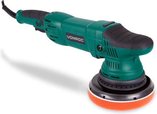 VONROC Excentrische polijstmachine - poetsmachine – 1050W – Ø150MM – Soft start – Incl. 1 schijf, steunschijf & tas