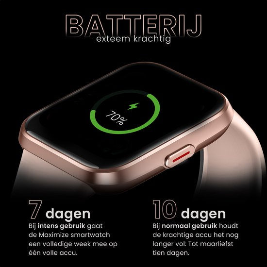Maoo Maximize Smartwatch – Belfunctie - Hartslagmeter - Stappenteller - Multisport – Android & iOS – Roze