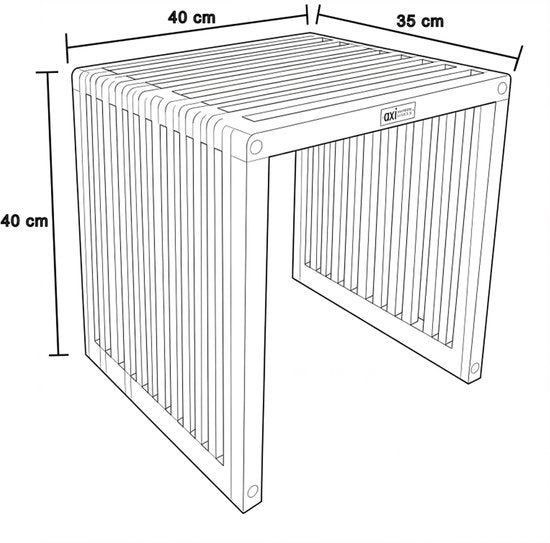 AXI Liane Teak Bijzettafel - Bruin – Houten tuintafeltje - 40 x 35 x 40 cm - 100% Teak – Voor tuin, terras en balkon