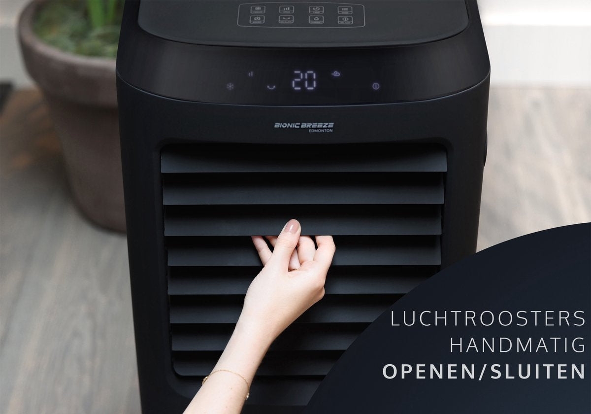 JAP Appliances Aircooler – 4-in-1, 500 m³/h, 10 liter – 65 W – 38,2 x 31,6 x 76 cm – Zwart
