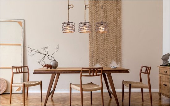 Globo - hanglamp - Marco - zwart - metaal - grote eettafellamp - E27 - 15641-3H