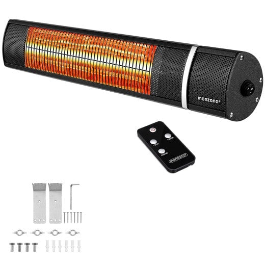 Infrarood wandverwarming 2000W zwart