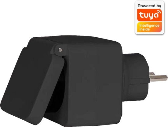 Denver Slimme Stekker met Energiemeter - Randaarde - Tijdschakelaar - Smart plug - Indoor & Outdoor - Met app voor iOS en Android - Amazon Alexa - Google Home - TUYA - Waterproof - PLO118