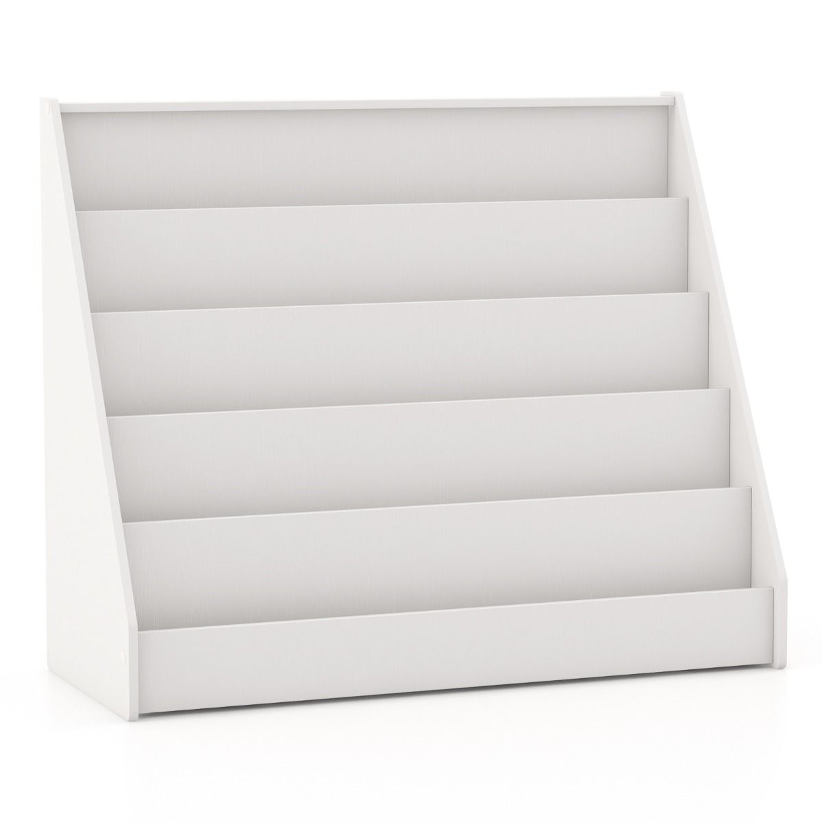 Coast Kinderboekenkast - 5 niveaus - staande boekenkast - naturel/wit - 91 x 38 x 76,5 cm