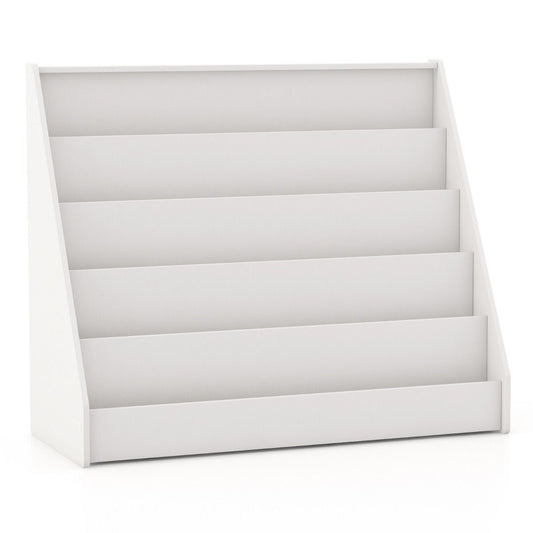 Coast Kinderboekenkast - 5 niveaus - staande boekenkast - naturel/wit - 91 x 38 x 76,5 cm
