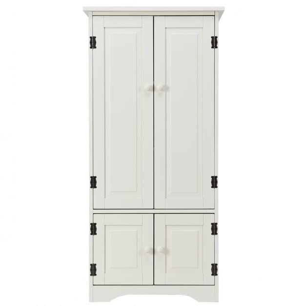 Coast Houten Opbergkast Met Verstelbare Plank - 59 x 31 x 123 cm - Wit