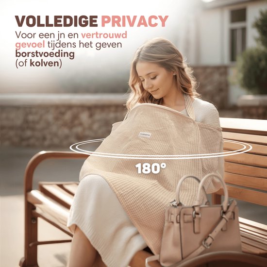Vulpes Goods® BabyCare - Borstvoedingsdoek - Voedingsdoek - Afschermdoek - 100% OEKO- Tex, Ademend - Hydrofiele Voedingsdoek voor Comfortabel Borstvoeding Geven - Baby Cadeau - Kraamcadeau - Wafel