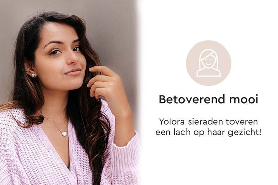 Yolora Dames Ketting met Hanger en Kalpa Camaka Kristal - Zilver kleurig - 18K Witgoud Verguld - Cadeauverpakking - Moederdag Cadeautje