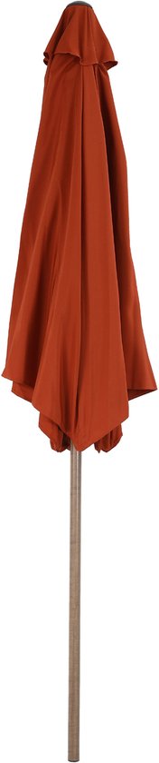 AXI Noor Stokparasol Ø 300cm Eikenlook/terracotta – Gepoedercoat frame - Kantelbaar