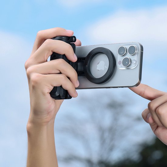Ulanzi JJ03 Pocket selfiestick statief Magnetisch - met afstandsbediening - Selfiestick - Telefoonstatief iPhone - Smartphone grip voor iPhone - Zwart
