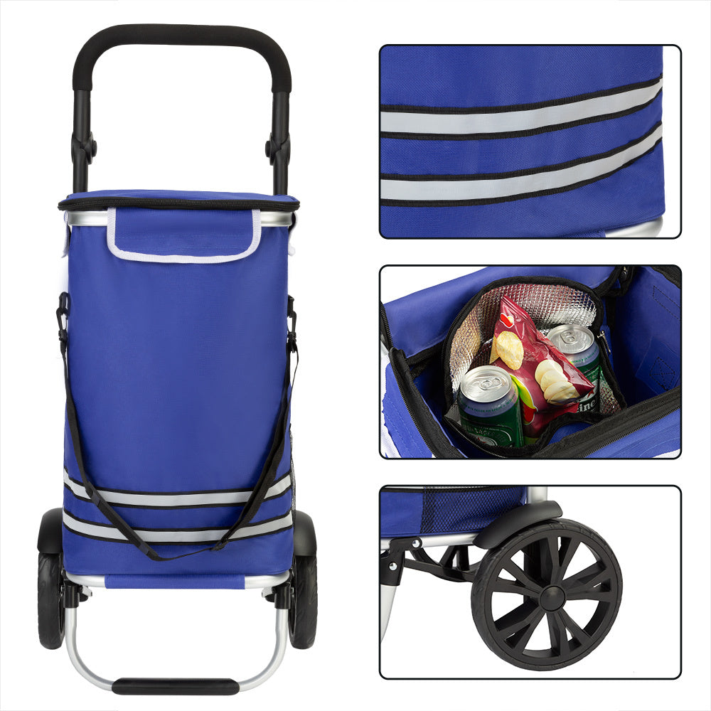Monzana Winkelwagen blauw aluminium 35L 31x24x54cm