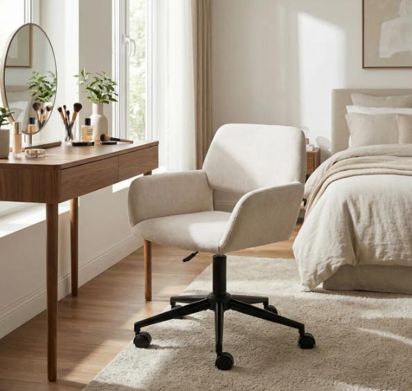 Urban Meuble Kinderbureaustoel Stof - Beige - 57,5 x 58 x 84,5 cm - In Hoogte Verstelbaar