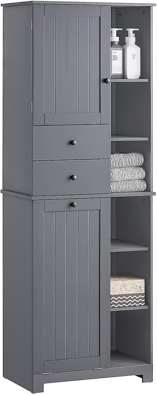 Sobuy Badkamer Kast met Wasmand - Zwart - 60x37x170 cm