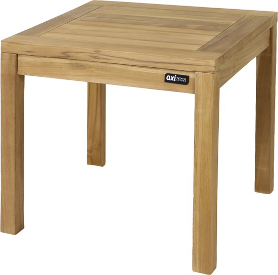 AXI August Teak Bijzettafel Bruin – Houten tuintafeltje – Vierkant - 50 x 50 x 45 cm - 100% Teak – Voor tuin, terras en balkon