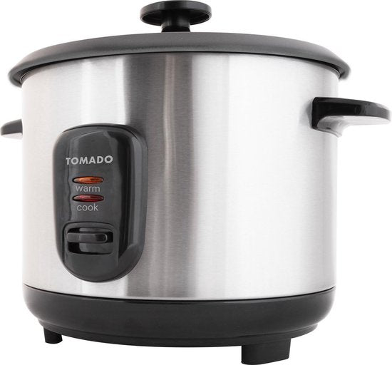 Tomado TRC1001S - Rijstkoker - 5 porties - 1 liter inhoud - Warmhoudfunctie - Anti aanbaklaag - PFAS vrij - RVS design