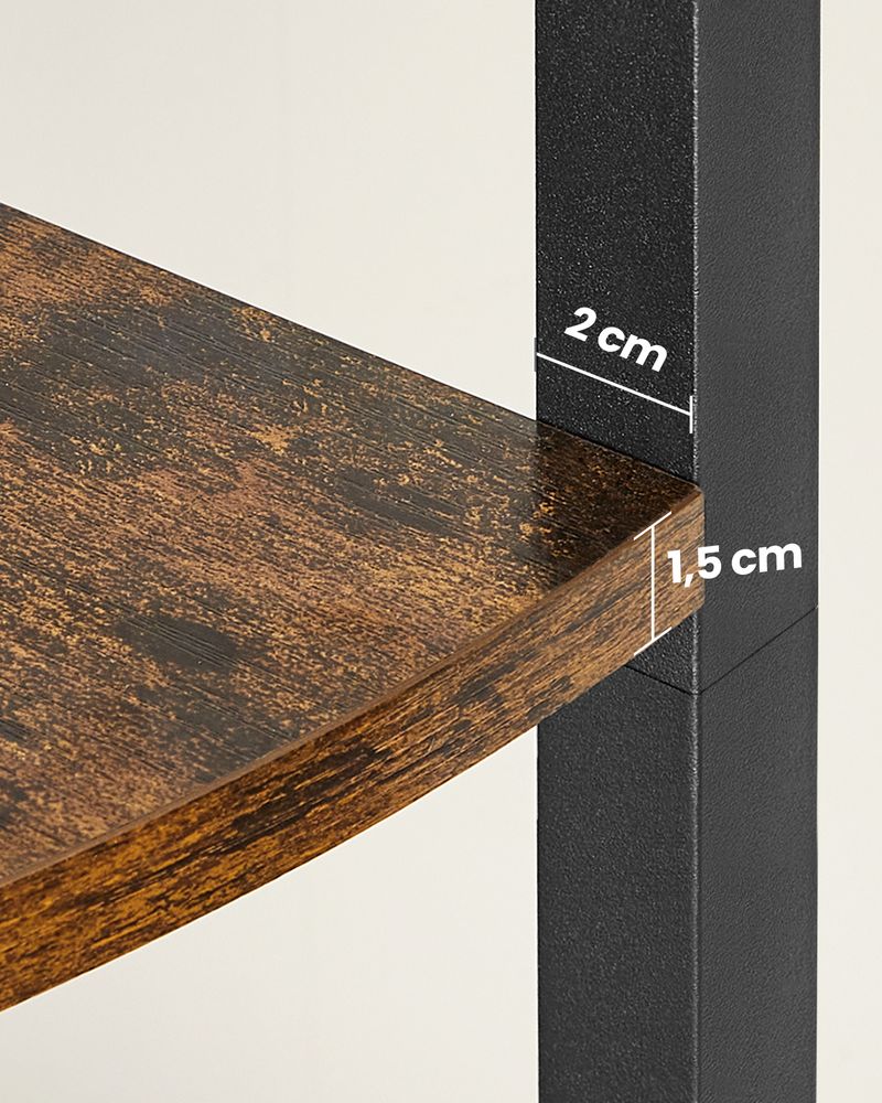 Vasagle Hoekplank met 5 Niveaus - Vintage Bruin/Zwart - 30 x 30 x 160 cm