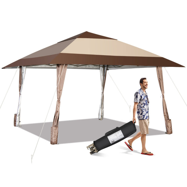 Coast Paviljoen – Weerbestendig Dak & Zijwanden– 400 x 400 x 285 cm – Beige/Bruin