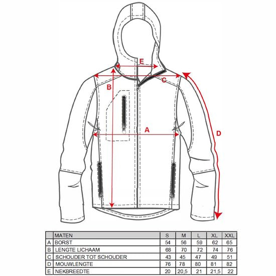 Cappuccino Italia - Heren Outdoorjas Softshell Hooded Jacket - Zwart - Maat S