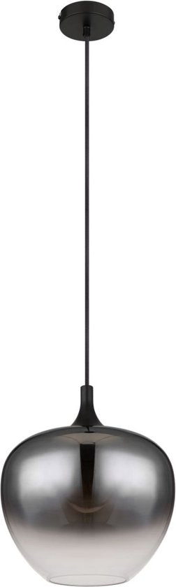 Globo Hanglamp Maxy – Zwart – Smoke Glas – Ø29 cm – E27 Fitting – Verstelbaar & Dimbaar Productbeschrijving