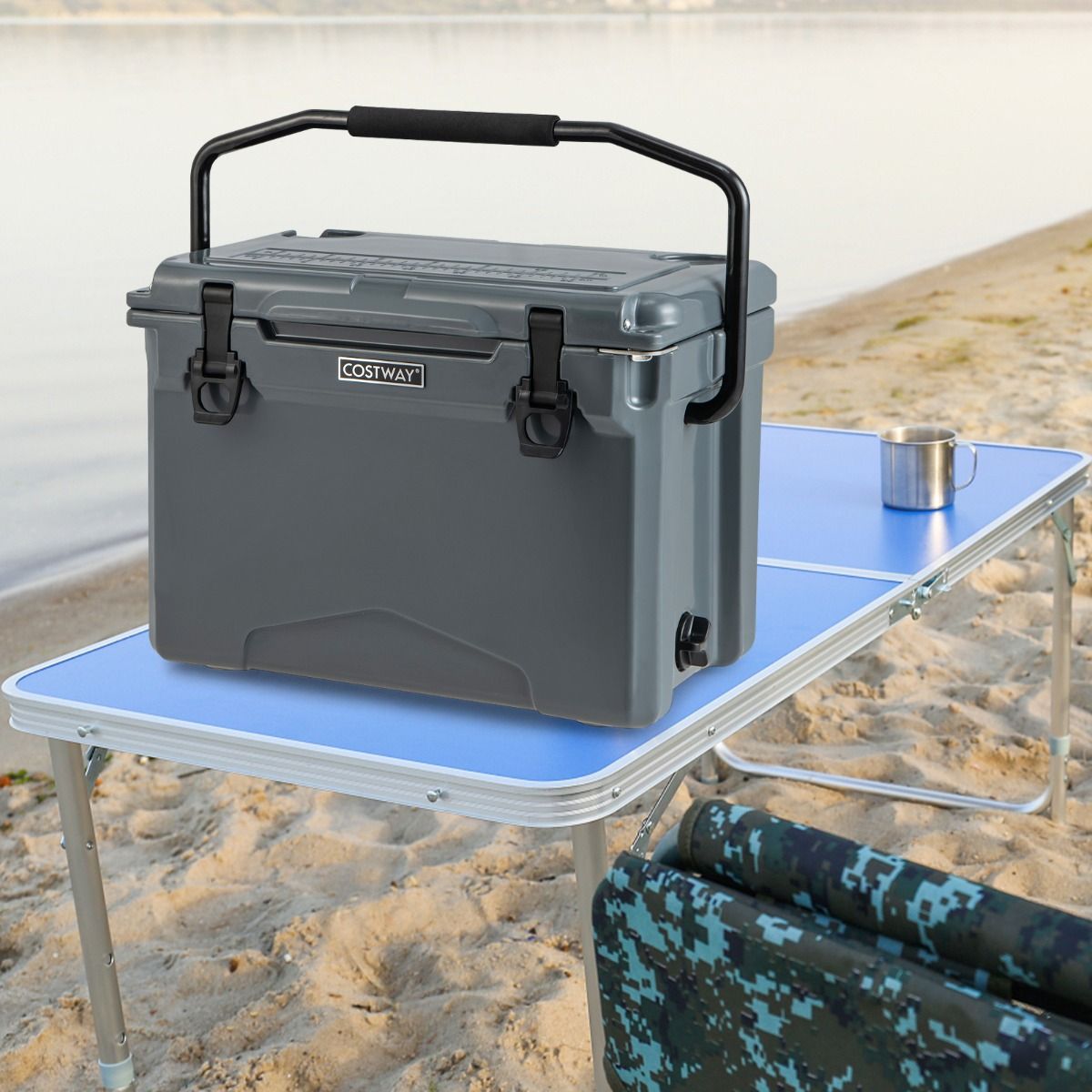 Coast Koelbox - rotatiegegoten - geïsoleerd - 21 liter - grijs
