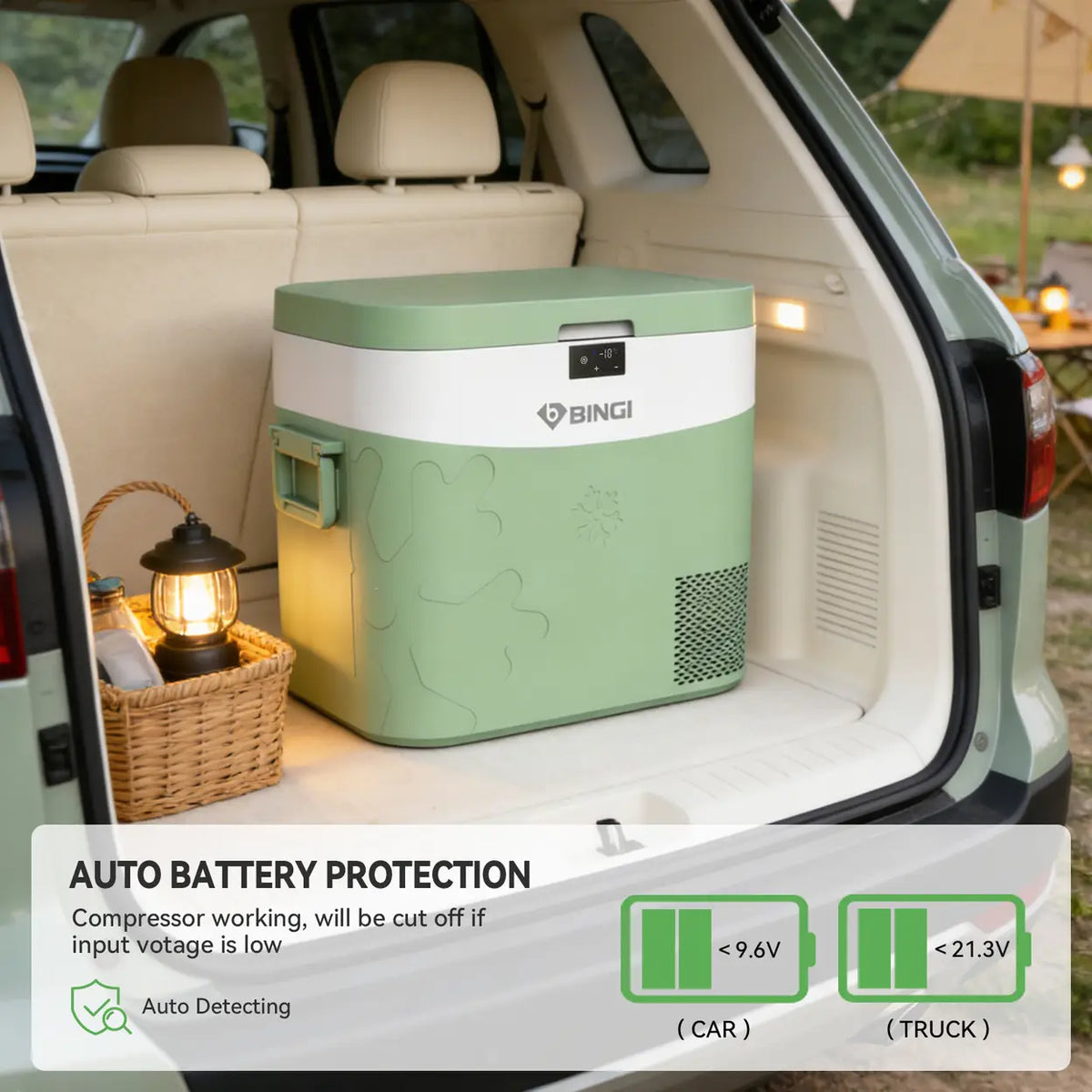 Bingi Camping Koelkast 38L - Multivoltage 12V/24V/230V - Zwart