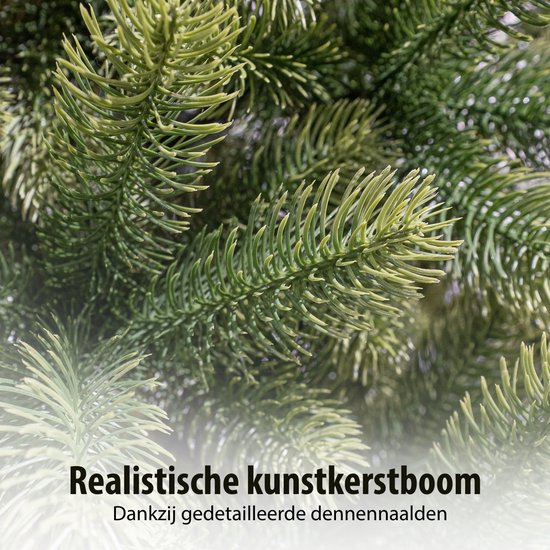 Black Box Trees Nagoya - Kerstboom met Natuurgetrouwe Naalden en Volle Uitstraling - Kerstversiering voor Binnen - Kunstboom Rond met Lichtbesneeuwde Takken - H210 x Ø115 cm - Groen