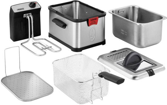 Princess Superior Frituurpan - 3 liter - Koude zone en filters - Krachtig 3200 Watt vermogen - 183001