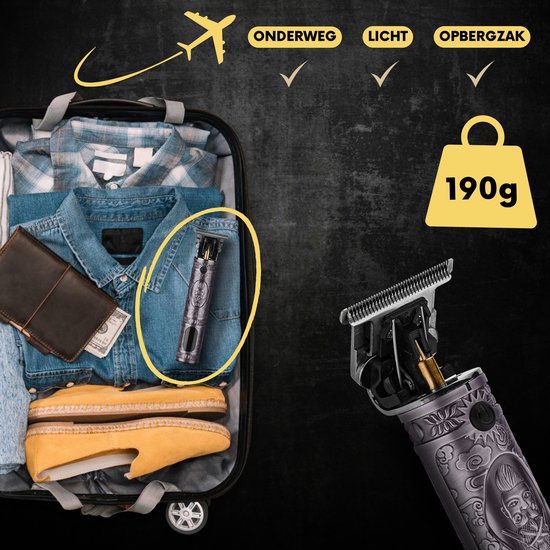 Professionele Draadloze T-blade Tondeuse – Sansbeauté® Buddha Trimmer – Baard & Hoofdhaar – Kappersset