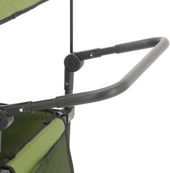 AXI SB221 Opvouwbare Bolderwagen met dak – Groen – Met Trekstang, Remmen en Hoes – 100 kg Draagvermogen – Eenvoudig mee te nemen - Metaal