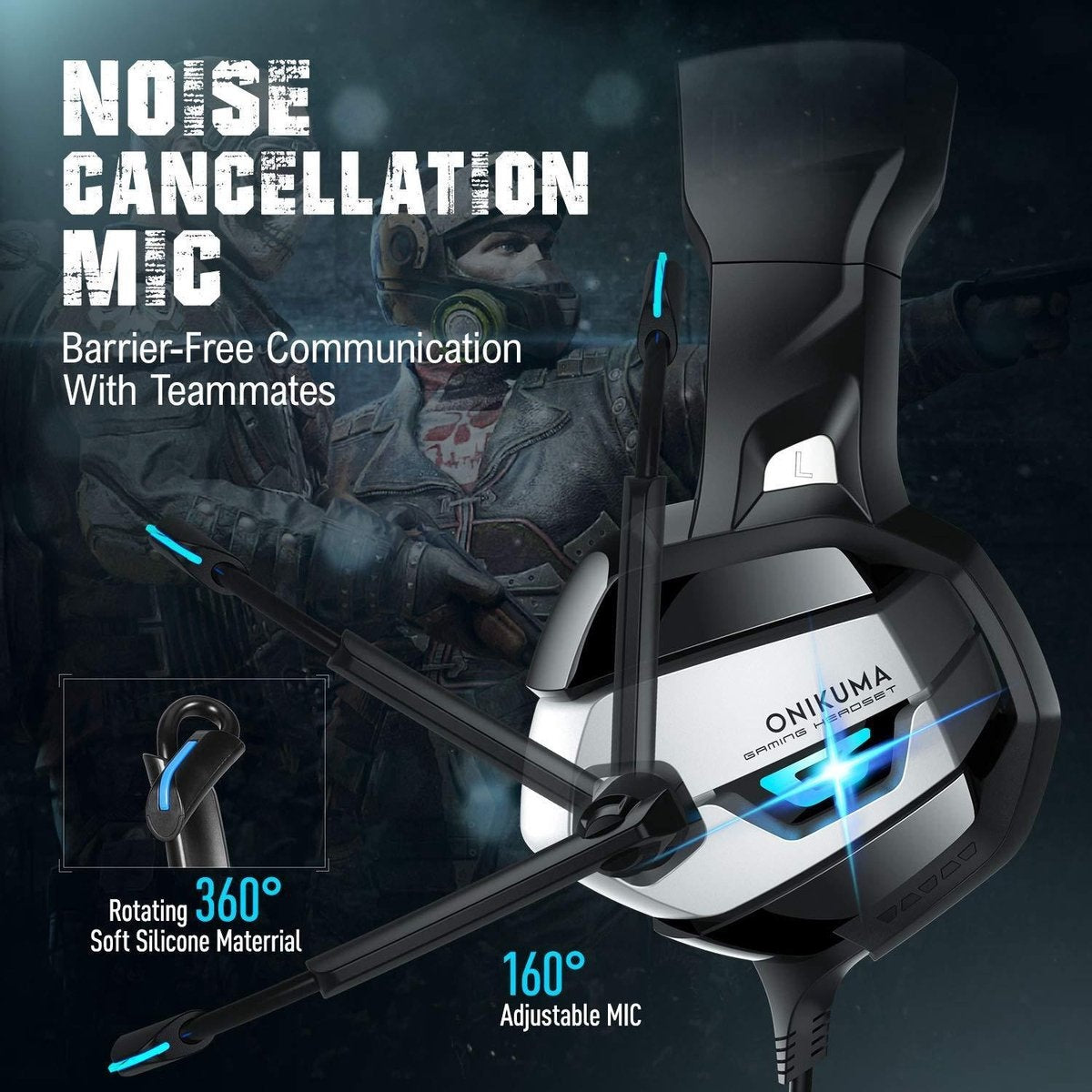 XIBERIA V20 RGB stereo gaming headset - PC/PS5/Xbox - 50mm Dynamic coil - Zwart