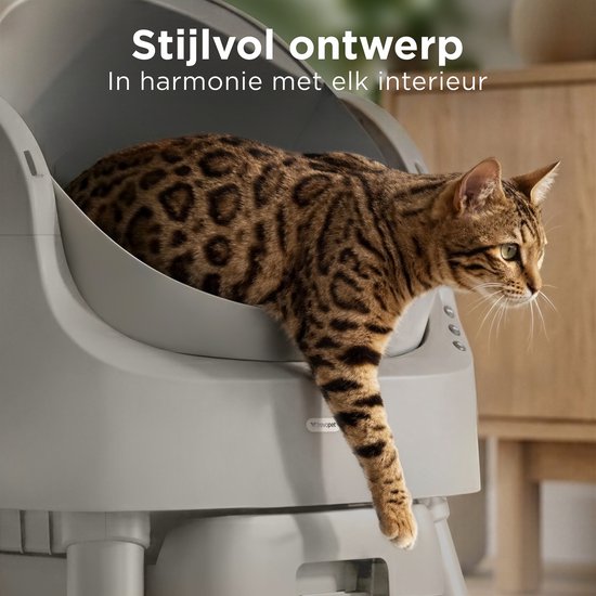TrevoPet® Automatische Kattenbak - Zelfreinigend & Veilig - Voor Katten tot 12KG - Incl. Mat, 60 Afvalzakjes & Accessoires - 10L Afvalbak - Grijs